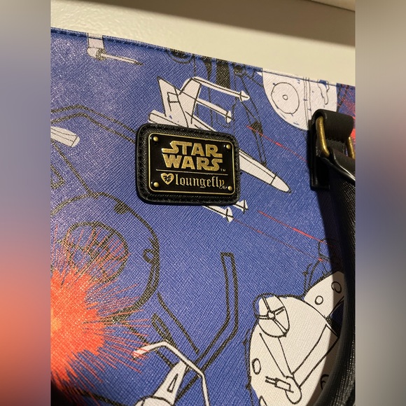 💫SALE💫 Loungefly Star Wars Space Battle Scribble Art Satchel - Picture 2 of 6
